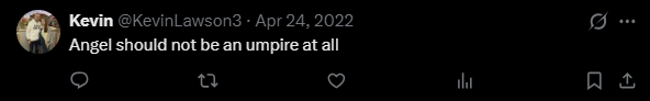 Tweet criticizing an umpire call